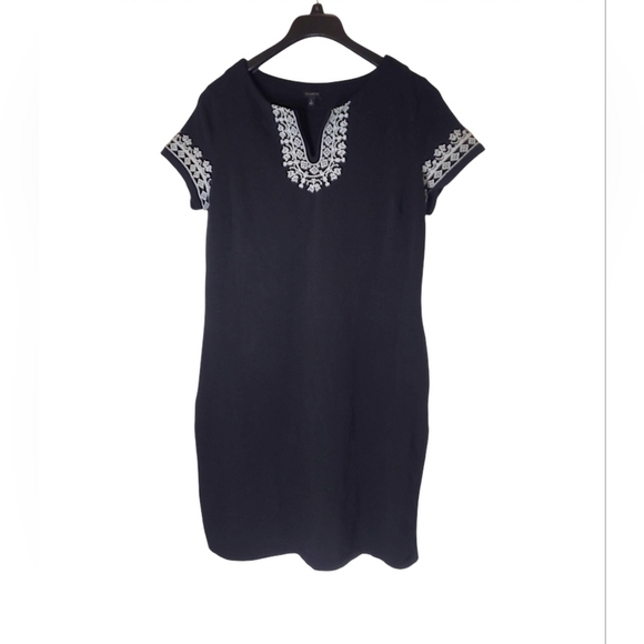 Talbots Embroidered Dress Black White Size Large - Picture 16 of 16